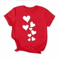 thumbnail image 5 of CENGNIAN Funny Cute Valentine's Day Gift Tops Women Valentine Shirt Love Heart Graphic Plus Size Short Sleeve Tee Shirt Red##,Size L, 5 of 5