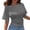 Z1 Grey, variant on Ticikt Women's Cinched Waisted Tops Short Sleeve Solid Tee Ruched T Shirt Soft and Breathable,Color:White,Size:3XL