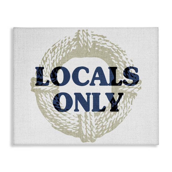 Stupell Industries Tropical Locals Only Maritime Phrase Canvas Art, 20 x 16, by Lil' Rue