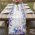 thumbnail image 4 of Spring Flowers Table Runner 48 Inches, Watercolor Garden Florals Wooden Grain Bed Runner Dresser Scarves Tabletop for Indoor Outdoor Parties/Ceremony/Banquet, 13" x 48", 4 of 8