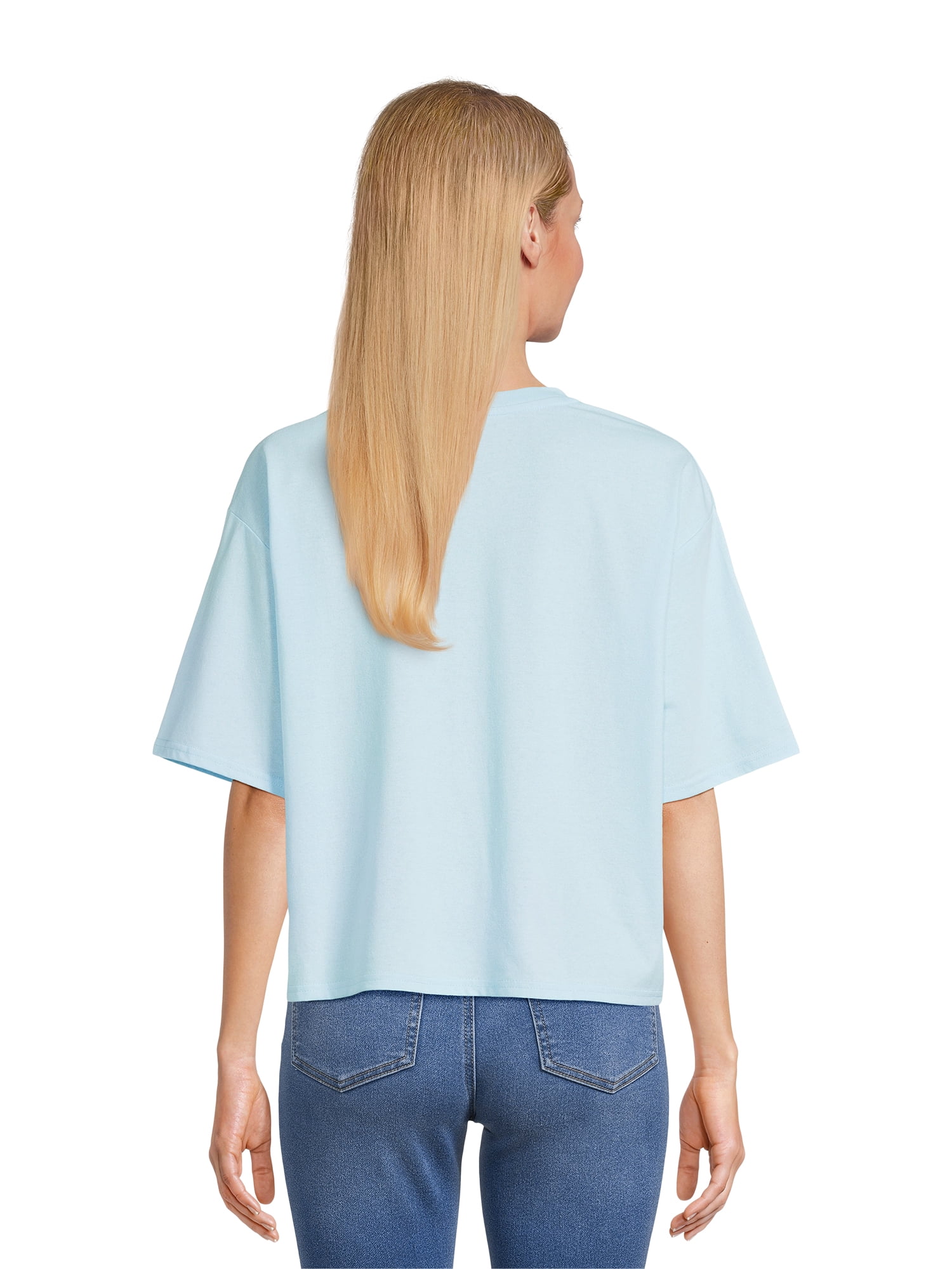 Stitch Women’s Multi Patch Graphic Tee with Short Sleeves, Sizes XS-XXXL