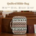 thumbnail image 7 of Xixirimido Quilted Bible Cover Case for Women Men Large Carrying Bag Book Tote Bags with Handle Bible Study Supplies Christian Gifts, Aztec Tribal Geometric Cowboy Pattern, 7 of 7