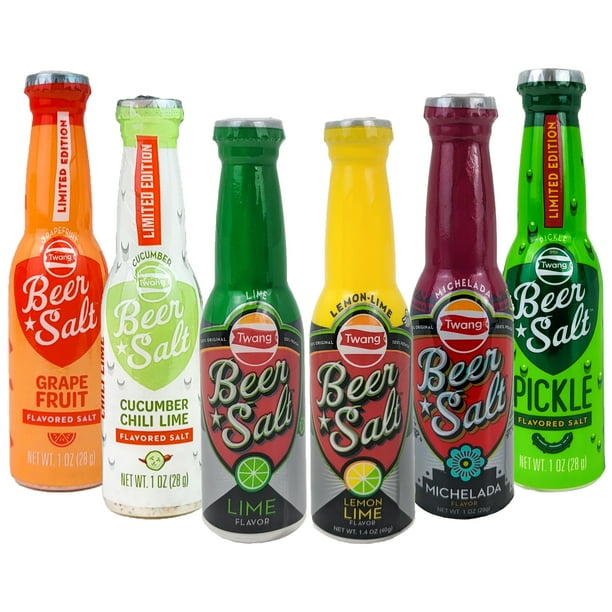 Twang Flavored Beer Salt 6 Count Variety Pack 1.4 Ounce Mini Bottles