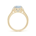 thumbnail image 2 of Angara Natural 2.3 Ct. Aquamarine with Diamond Halo Ring in 14K Yellow Gold for Women (Ring Size: 3.5), 2 of 10