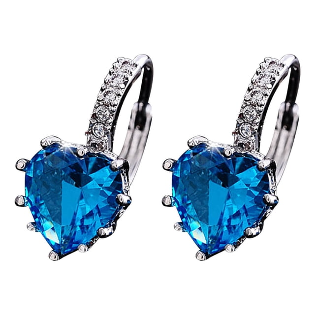 Xihbxyly Pendientes En Forma de Corazón, Diseño de Circonitas Coloridas, Estilo de Aleación Geométrica, Estilo Único, Accesorio Versátil para Eventos, Regalo Perfecto para Ella, Un Complemento Llamat