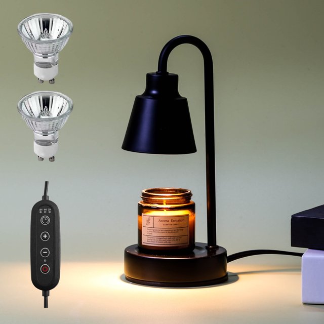 Adjustable Candle Warmer Lamp with Timer Dimmable Fast Heat Dissipation Stable Safe US Plug Melting Wax Light