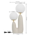 thumbnail image 4 of JONATHAN Y Oda 17.75" 2-Light Modern Bohemian Resin/Iron/Frosted Glass Danish Cactus LED Table Lamp, Almond/Brass Gold, JYL4065C, 4 of 6
