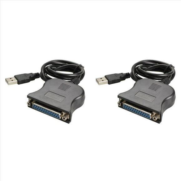 2X USB to 25 Pinhole Parallel Cable DB25 Interface IEEE 1284 Printer USB2.0 Cable 25 Hole Adapter Cable,2 x Adapter Cable,Black