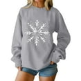 thumbnail image 2 of Craaazy Women's Casual Christmas Crew Neck Long Sleeve Pullover Tops Fashion Fall Winter Sweatshirts Comfortable Blouses Gifts, 2 of 5