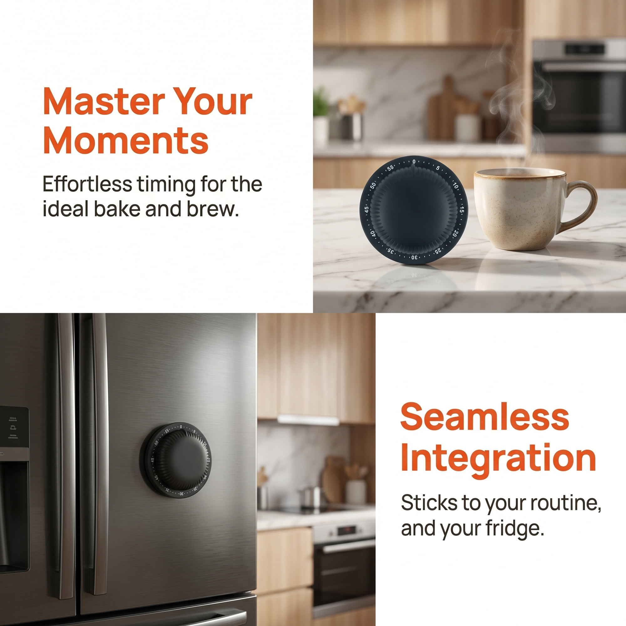 Unique Bargains Durable Loud Alarm Magnetic Backing Timer for Cooking Black B