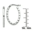 thumbnail image 3 of Primal Gold 14 Karat White Gold Striped Edge Oval Hoop Earrings, 3 of 5