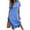 Blue, variant on Women's Summer V Neck Short Sleeve Solid Basic T-Shirt Casual Midi Dress with Pockets
