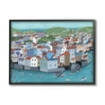 thumbnail image 2 of Stupell Industries Port Town Neighborhood Ocean View City Illustration Graphic Art Gray Framed Art Print Wall Art, 30x24, by Carla Daly, 2 of 5