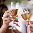 thumbnail image 4 of Teissuly Christmas Santa Claus Decoration Wine Glass Ring Wine Glass Suitable for Holiday Party Wine Glass Decoration Teissuly WER202310165989, 4 of 5