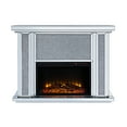 thumbnail image 2 of Wood and Mirror Electric Fireplace with Faux Crystal Dusted Face, Clear and Black, 2 of 4