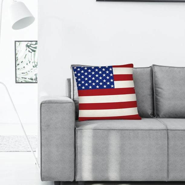 Funda de cojín decorativa para el Día de la Independencia | Funda con cremallera oculta para sofá, cama o coche