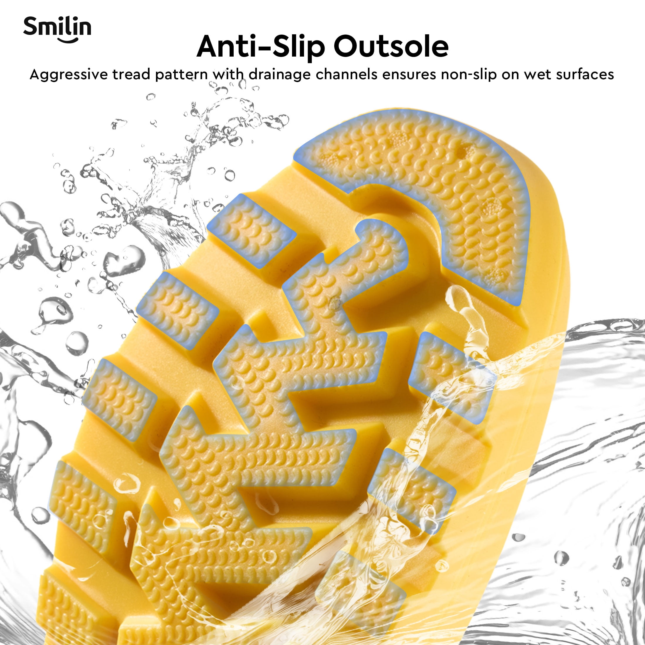 SMILIN Wellington Wide Calf Rubber Rain Boots for Women Yellow Size 6