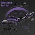 thumbnail image 3 of Bigzzia High-Back Gaming Chair PC Office Chair Computer Racing Chair PU Desk Task Chair Ergonomic Executive Swivel Rolling Chair with Lumbar Support for Back Pain Women, Men (Purple), 3 of 6