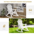 thumbnail image 3 of Outsunny Outdoor Adirondack Style Wooden Rocking Chair, Large, White, 3 of 9