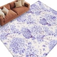 thumbnail image 2 of Purple Floral Area Rug 5x7 FT, Non Slip Bedroom Throw Carpet, Hydrangeas Flower Spring Summer Botanical Washable Soft Floor Carpet Non-Shedding Rug for Dining Room Bedside Classroom Desk, 2 of 9