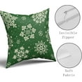 thumbnail image 4 of Green Christmas Pillow Covers 20x20 Set of 2 Xmas Snowflakes Snow Holiday Decoration Print Decorative Outdoor Pillowcases Seasonal Winter Gift Farmhouse Throw Cushion Case Decor for Couch Sofa Bed, 4 of 6