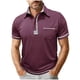 thumbnail image 2 of Blusa y camisa de manga corta con cuello vuelto para hombre, color liso, informal, a la moda, con bolsillos y botones, de poliéster., 2 of 7
