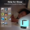 thumbnail image 4 of Reloj despertador con luz y altavoz Bluetooth portátil, lámpara de noche táctil con reproductor de música MP3, máquina de ruido blanco y temporizador, altavoz Bluetooth, luz nocturna para niños,, 4 of 5