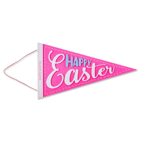 Way to Celebrate Easter Happy Easter Pink Felt Hanging Pennant, 18"