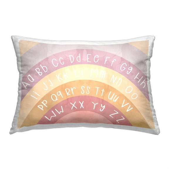 Stupell Industries Pastel Purple Alphabet Decorative Printed Throw Pillow, 14 x 20