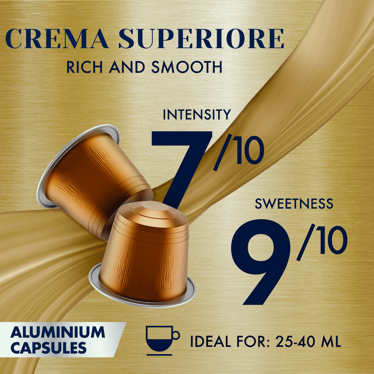 Caffè Borbone Crema Superiore, Medium Roast, Aluminum Coffee Pods, Compatible with Nespresso Original Machines, 50 Count
