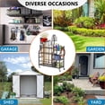 thumbnail image 6 of Garden Tool Organizer with Wheels for Garage and Shed, Spacious Tool Storage, Multi-Tier Design with Side Hooks for Rakes, Shovels, Brooms, and Yard Tools Rolling Cart, 6 of 15