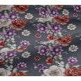 thumbnail image 4 of oneOone Cotton Jersey Gray Fabric Leaves|Lotus & Rose Floral Diy Clothing Quilting Fabric Print Fabric By Yard 58 Inch Wide, 4 of 4