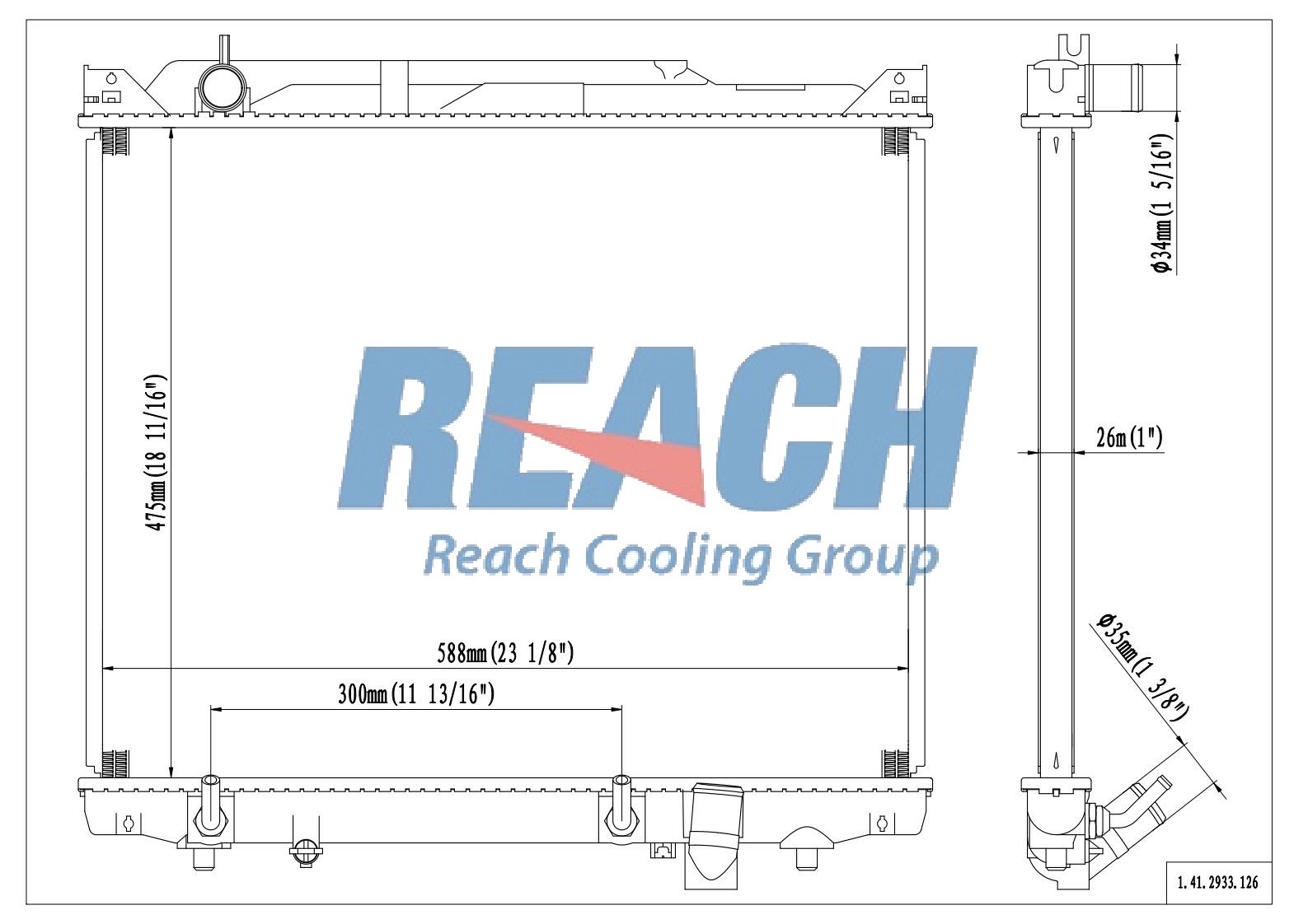 REACH Radiator 41-2933 for 06-04 Suzuki XL-7
