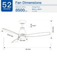 thumbnail image 2 of 52-Inch Farmhouse Ceiling Fan with LED Light and Remote Control Energy Efficient DC Motor 6 Speed Reversible Blades for Year Round Comfort White and Walnut Finish, 2 of 8