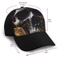 thumbnail image 2 of Naloa Gold Pattern Black Skull Adult adjustable Print Baseball Hat, Patchwork curved brim baseball capfor Men and Women, One Size, 2 of 5