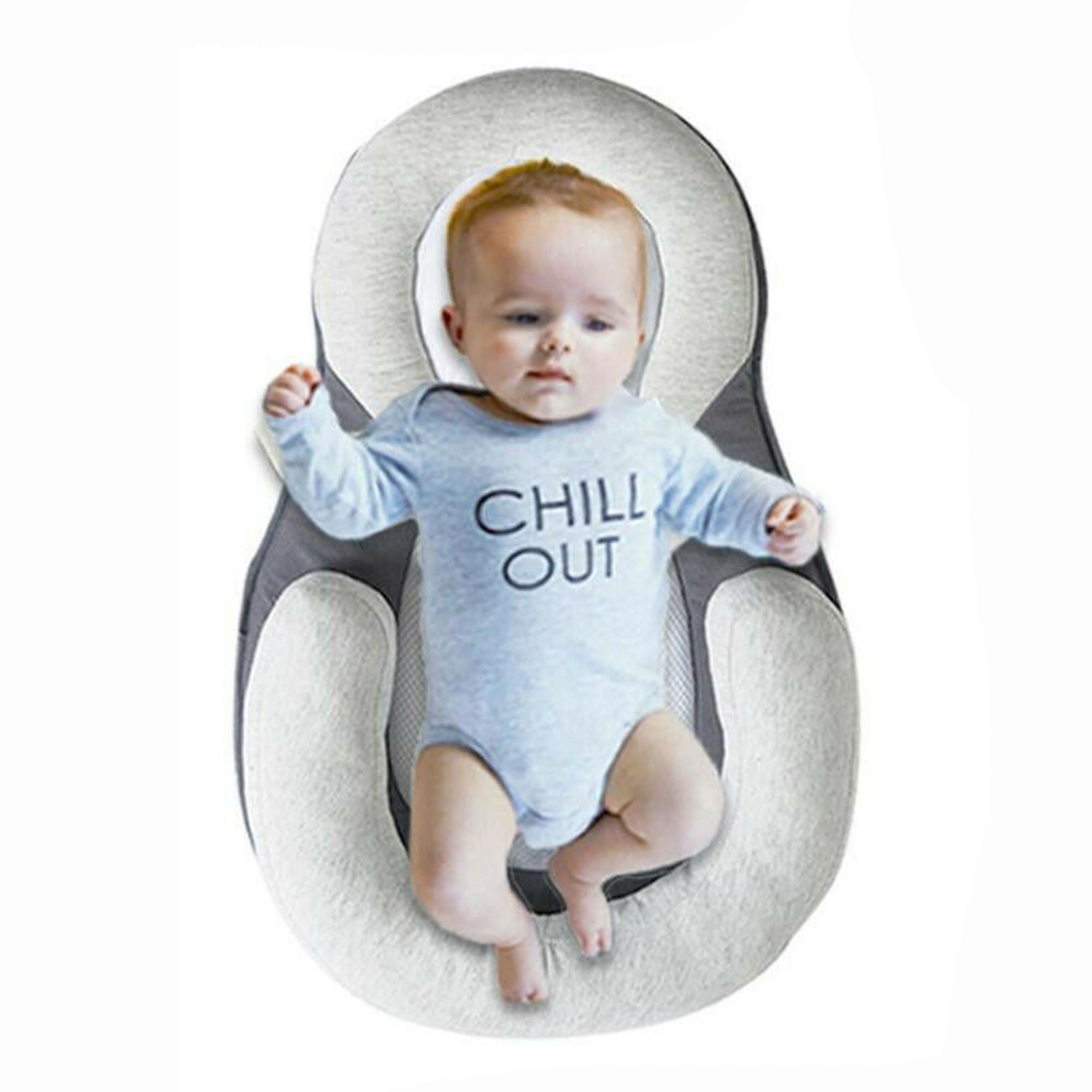 Infant Newborn Baby Pillow Cushion Prevent Flat Head Sleep Nest Pod Anti Roll 7B 