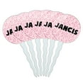 thumbnail image 1 of Jancis Cupcake Picks Toppers - Set of 6 - Pink Speckles, 1 of 1