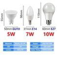 thumbnail image 4 of Bombilla LED de atenuación GU10 A60 C37 220V 5W-10W E27 E14 luz blanca cálida adecuada para lámpara de mesita de noche, estudio y sala de estar, 4 of 4