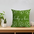 thumbnail image 3 of Danhjin St Patricks Day Pillow Covers Velvet, Green Trefoil Print for Sofa Cushion, 3 of 5