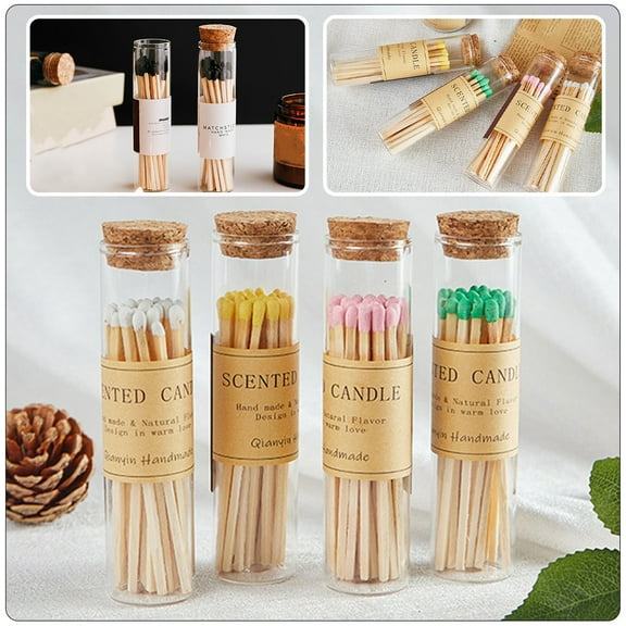 Beaupretty 20Pcs Clear Glass Bottles with Cork Sealed Matches Storage Jar