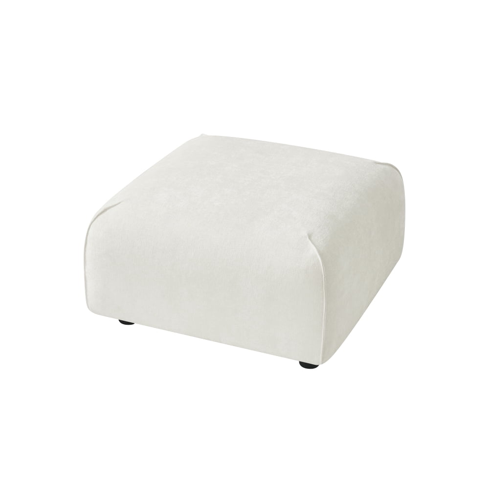 Plush Square Ottoman - Multi-Functional Extra Seating for Living Room, Bedroom, Home Office - Upholstered Footrest Stool with Soft Padding for Relaxation