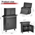 thumbnail image 3 of Tool Chest,5-Drawer Rolling Tool Storage Cabinet with Enhanced Packaging, Detachable Top Tool Box, Metal Tool Cart for Garage Workshop,Black, 3 of 7