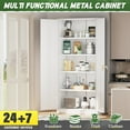 thumbnail image 7 of SOLAURA Metal Storage Cabinet with Locking Doors and 4 Adjustable Shelves, 72"H x 36"W x 18"D Cabinet for Office, Home, Garage, Warehouse(White), 7 of 7