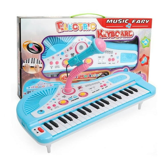 37 Keys Baby Piano Toy Girl Birthday, Holiday Gift Toy-Blue