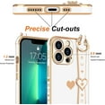 thumbnail image 5 of for iPhone 13 Pro Case Cute Love-Heart Plating Wristband Phone Cover for Women Girls Bling Soft Silicone Camera Lens Protection Bumper Shockproof Phone Case for iPhone 13 Pro (6.1'') - White, 5 of 14