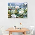 thumbnail image 2 of Creowell  Floral Wall Art for Living Room, White Lotus Flower Canvas Wall Decor for Bedroom, Watercolor Plant Print Painting Decoration, Size 20x16 in/16x12 in, 2 of 4