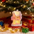 thumbnail image 4 of LED Lighted Christmas Village House Ornaments, Resin Mini Snow Houses Figurines, Winter Village Desktop Decoration for Home Office Tabletop Decor, 4 of 5