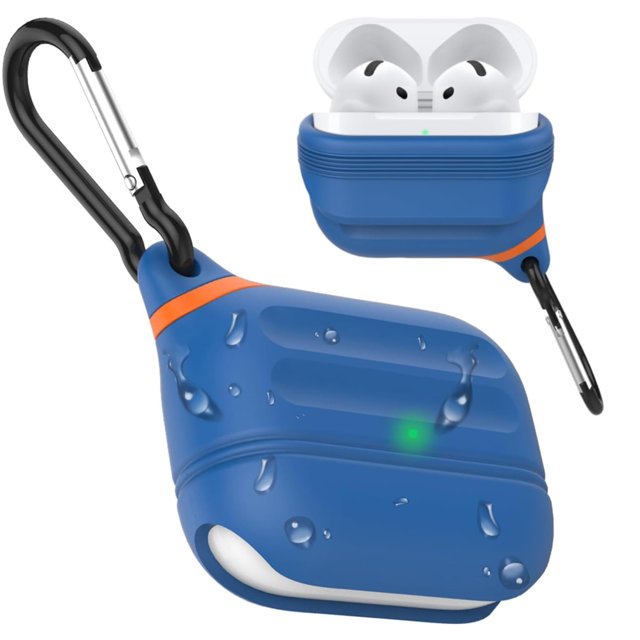 Funda para AirPods 4 ATIMIRA impermeable con gancho azul y regalo