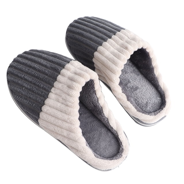 Pantuflas de invierno para mujer, diseño ergonómico, suaves, antideslizantes, agradables para la piel, cálidas, para el hogar, color gris 38-39