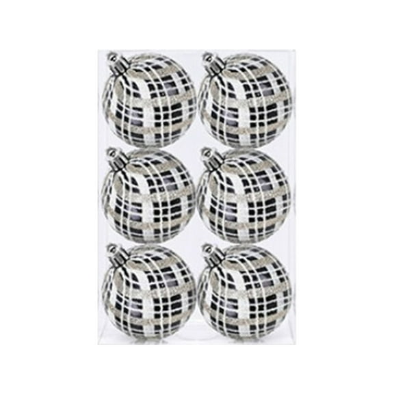 6PCs Outside Christmas Decorations for Yard Christmas Decorative Ball 6Cm Or 8Cm Christmas Ball Set Black Vintage Christmas Tree Decoration